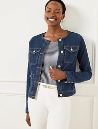 Button Cuff Jean Jacket - Rinse Wash