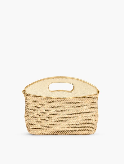 Metallic Chunky Straw Crossbody