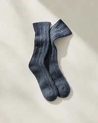 Cashmere Blend Cable Knit Socks