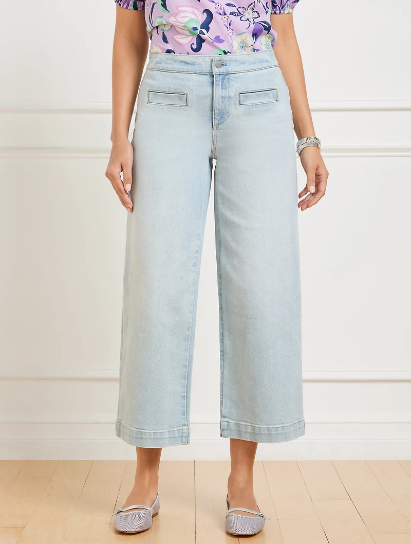 Wide Crop Jeans - Rhodes Wash