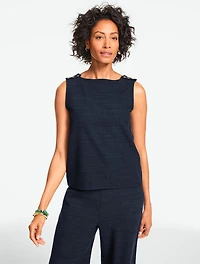 Button Shoulder Sleeveless Top