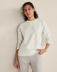 Organic Cotton Blend Fleece Crewneck Pullover