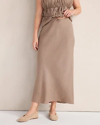 Linen Bias Cut Midi Skirt