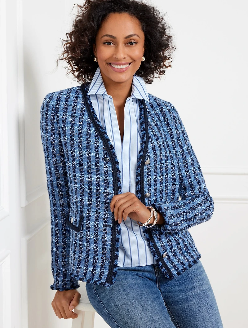 Exquisite Tweed Braid Trim Jacket