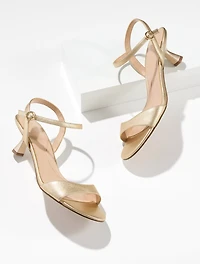Dottie Metallic Nappa Kitten Heel Sandals
