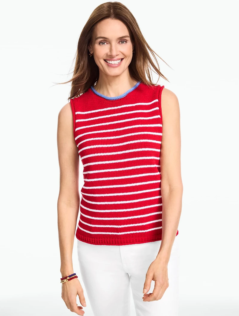 Roll Edge Sweater Shell - Stripe
