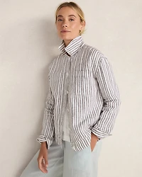 Everweave Linen Stripe Boxy Jacket