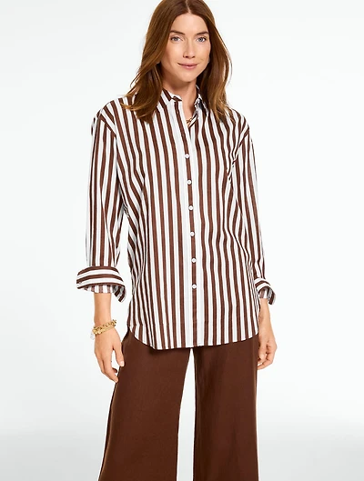 Everyday Relaxed Shirt - Sand Stripe