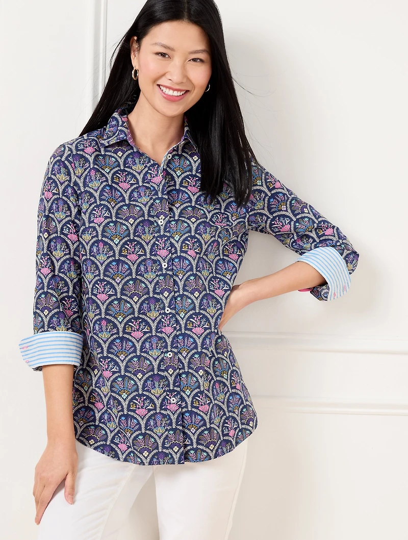 Modern Classic Shirt - Scalloped Floral