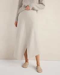 Wool Blend Split Hem Skirt