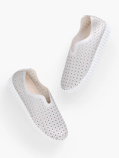 Ilse Jacobsen Metallic Laser Cut Tulip Slip-On Flats