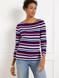 Bateau Neck Tee - Graham Stripe