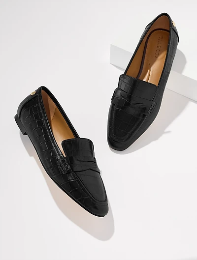 Erin Leather Loafers - Embossed
