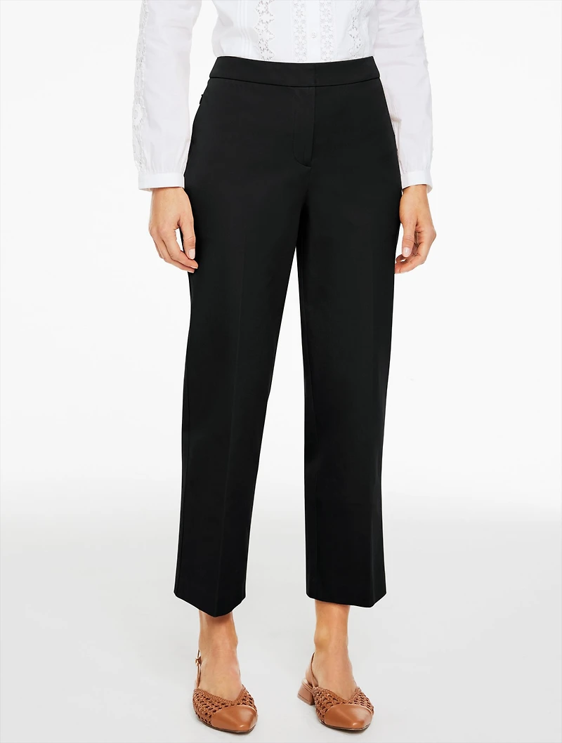Straight Ankle Cotton Bi-Stretch Pants