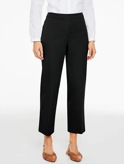 Straight Ankle Cotton Bi-Stretch Pants