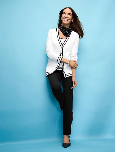 V-Neck Cardigan - Tipped