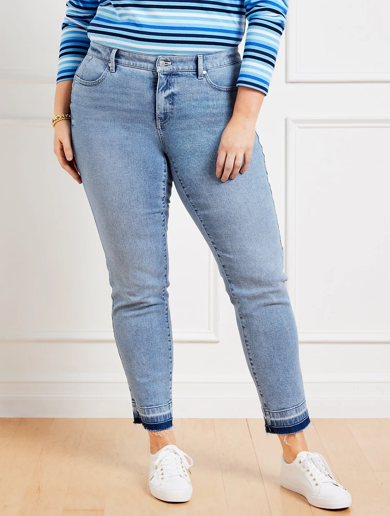 Slim Ankle Released Hem Jeans - Pelham Wash