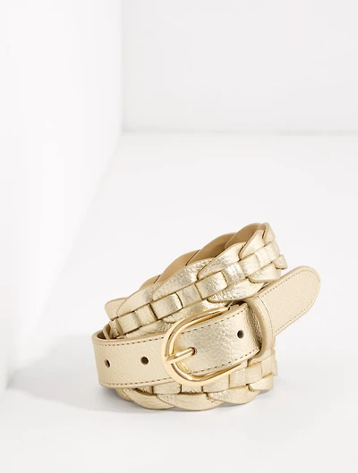 Braided Metallic Leather Chain Link