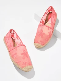 Izzy Embroidered Mesh Espadrille Flats