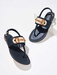 Gia Bit Nappa Thong Sandals