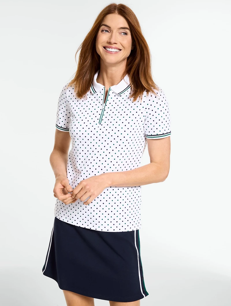 UPF 50+ Piqué Short Sleeve Polo - Tennis Dot