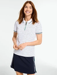 UPF 50+ Piqué Short Sleeve Polo - Tennis Dot