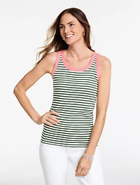 Ribbed Tank - Aven Stripe