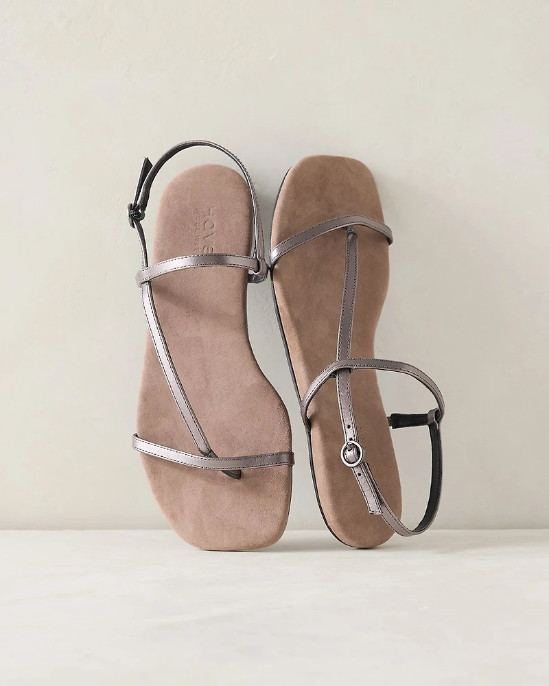 Leather T-Strap Sandals