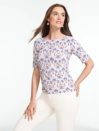 Elbow Sleeve Crewneck Tee - Majestic Medallion