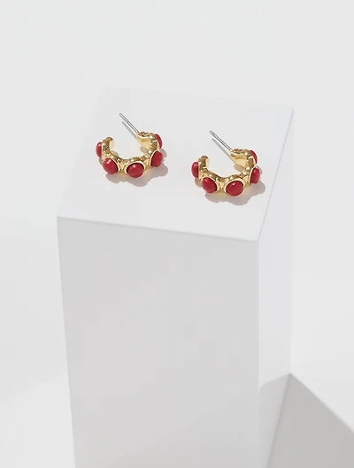 Semiprecious Hoop Earrings