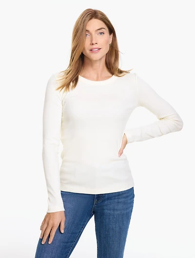Ribbed Long Sleeve Crewneck Tee