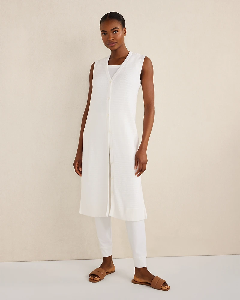 Organic Cotton Linear Stitch Duster