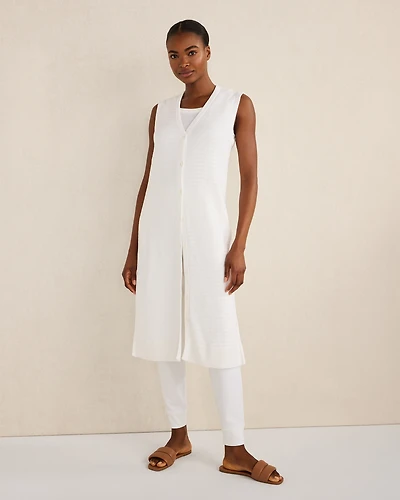 Organic Cotton Linear Stitch Duster