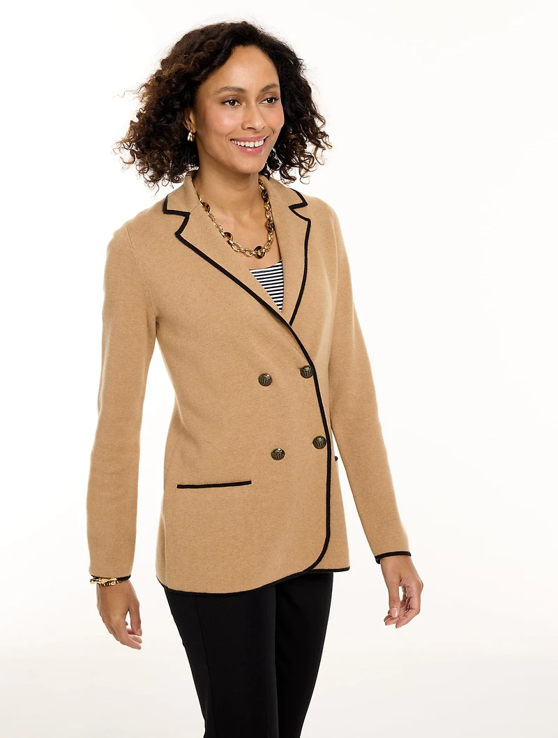 Tipped Sweater Blazer