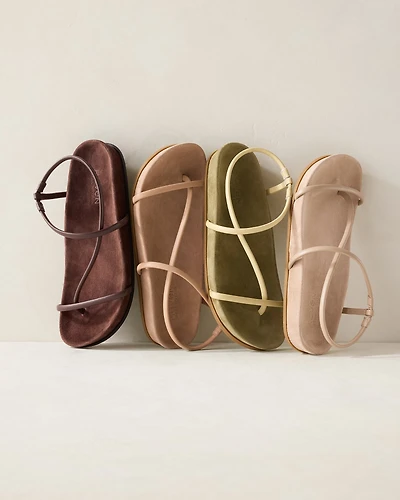 Strappy Leather Molded Sandals