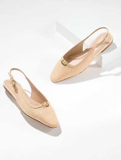 Whitley Raffia Slingback Flats