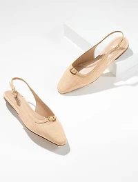 Whitley Raffia Slingback Flats