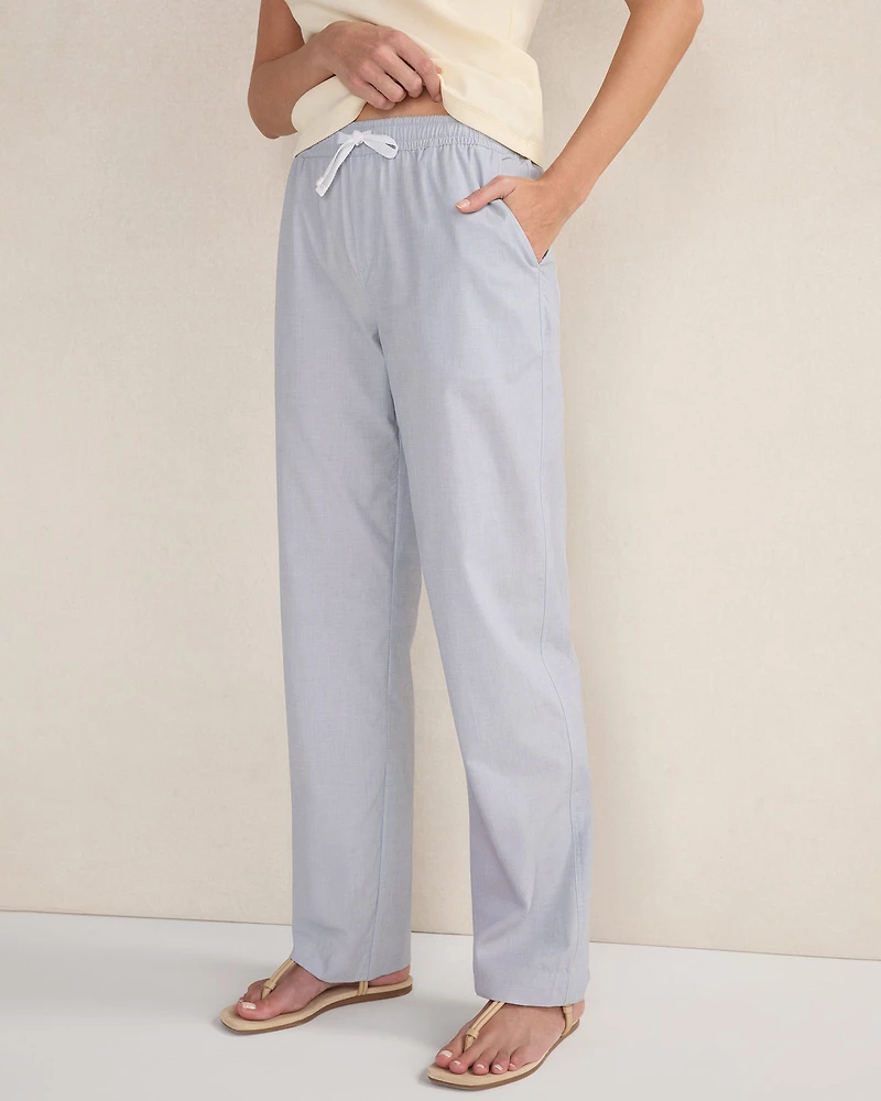 Organic Cotton Poplin Straight Leg Pants