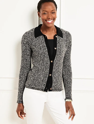 Polo Cardigan - Dash Stripe