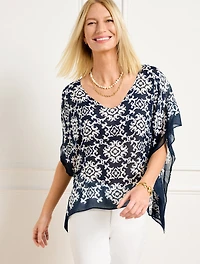 Curly Medallion Poncho
