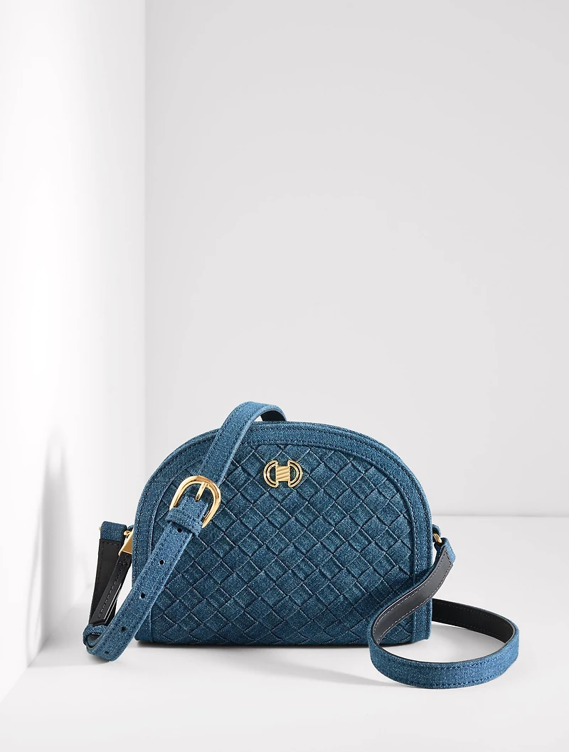 Rory Woven Denim Crossbody Bag