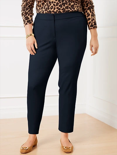 Plus Exclusive Talbots Chatham Cotton Bi-Stretch Slim Ankle Pants - Solid Curvy Fit
