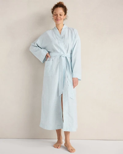 Cotton Linen Faded Dot Robe