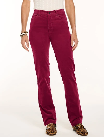 Stretch Corduroy Straight Leg Pants