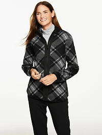 Fleeceback Sweater Jacket - Chilly Plaid