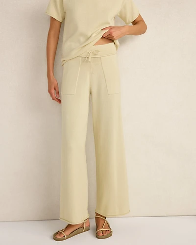 Cotton Knit Wide Leg Pants
