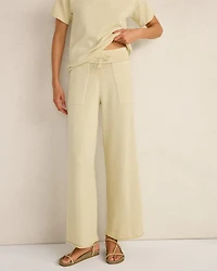 Cotton Knit Wide Leg Pants