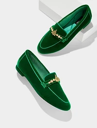 Ryan Embellished Velvet Loafers