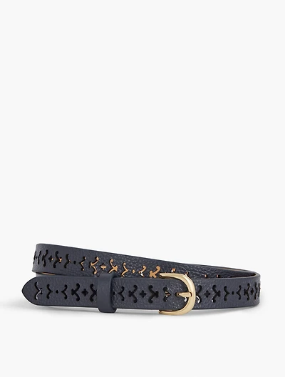 Perforated Pebble Leather Belt
