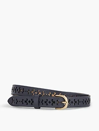 Perforated Pebble Leather Belt